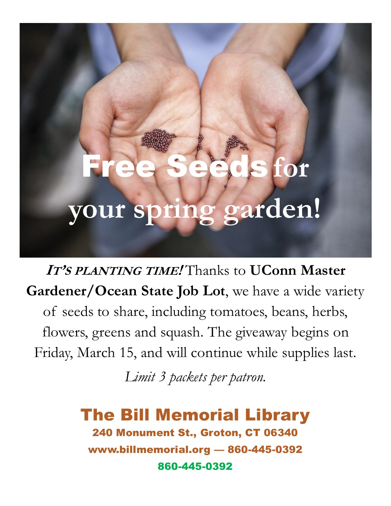 2024 Spring Seed Giveaway - BILL MEMORIAL LIBRARY