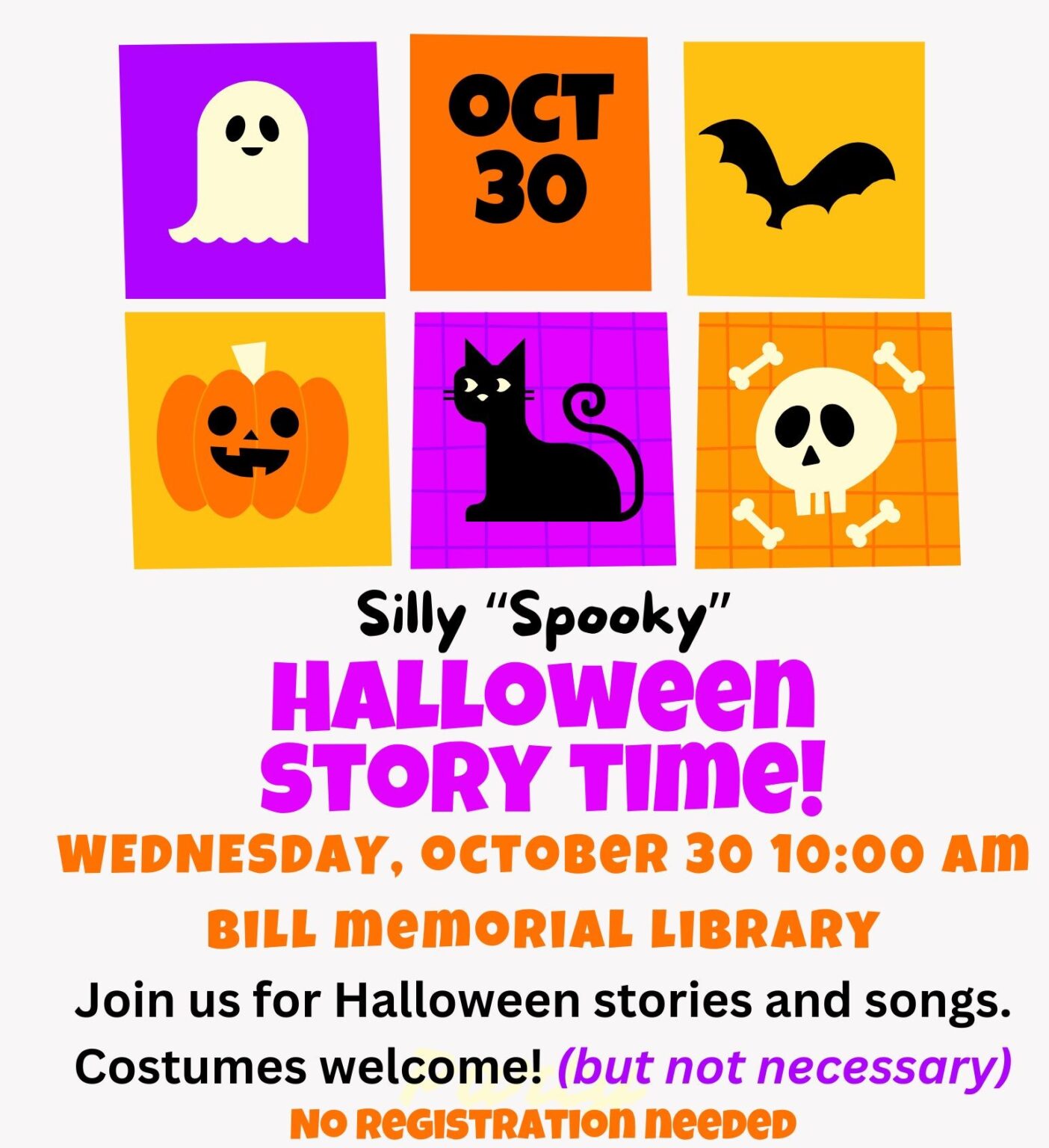 2024 Halloween Silly “Spooky” Storytime BILL MEMORIAL LIBRARY